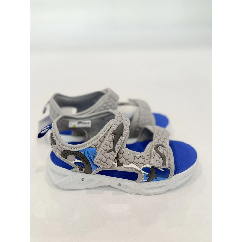 Carter's Tanis Shark Light Up Sandals Adjustable Straps Toddler Boys Size 11 NEW